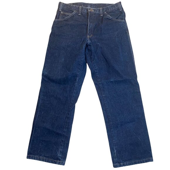 Dickies Mens Flame Resistant Jeans 36x30 Blue Denim Heavy Duty 100% Cotton Prote - Picture 1 of 16